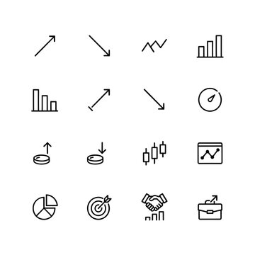 Data Visualization and Market Trend Symbols
