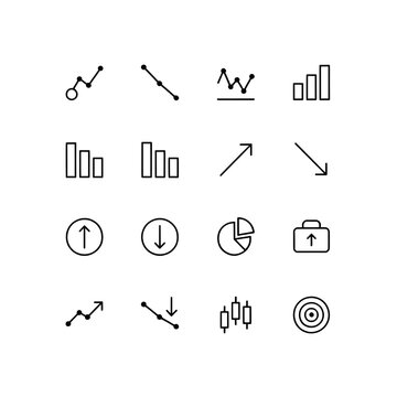Minimal Business Growth Icons Set