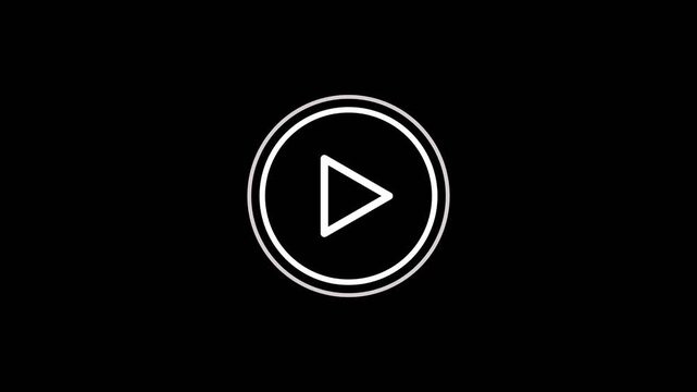 Minimalist white video play button icon on background