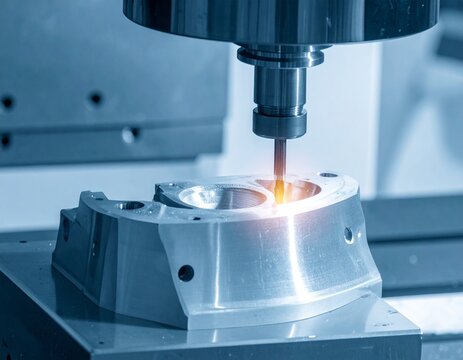 Machining precision part by CNC machining center, mold, die and high accuracy part