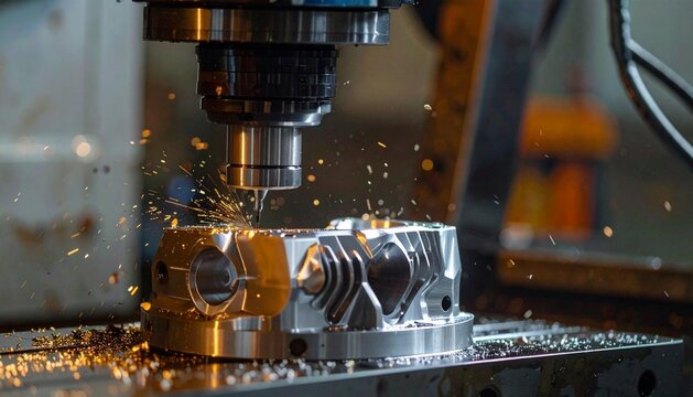 Machining precision part by CNC machining center, mold, die and high accuracy part
