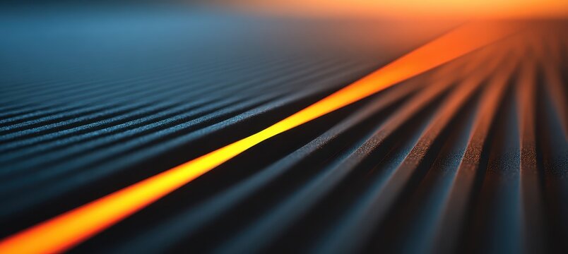 Golden Opportunity: A dynamic abstract composition featuring converging lines in a striking gradient of warm orange and cool blue, suggesting momentum and innovation.