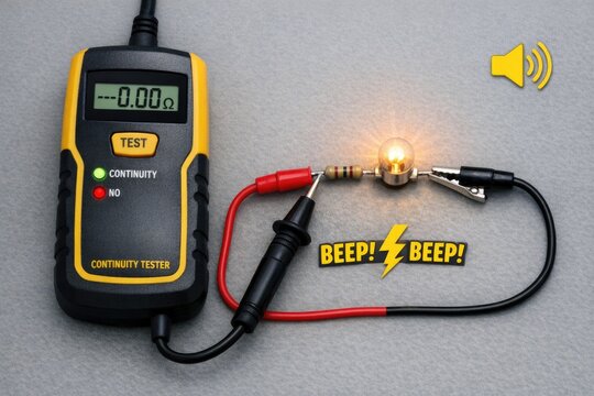 A yellow and black electric meter with a red and black cord, useful for utility or electrical themed images