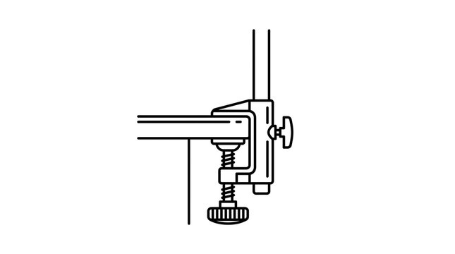 Adjustable pipe clamp with screw mechanism in use
