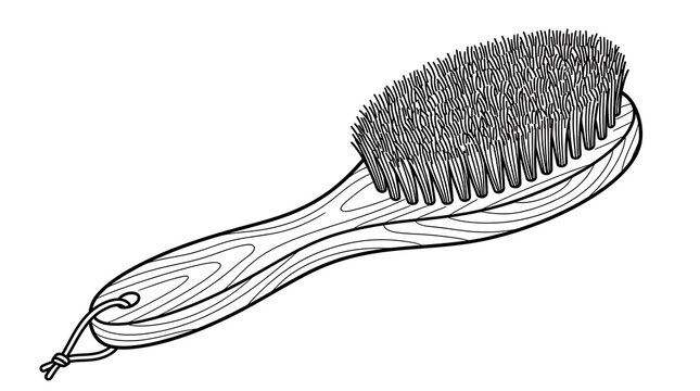 Vintage style hair brush with wooden handle and bristles