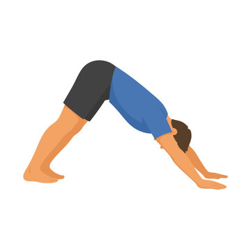man doing yoga downward dog pose 