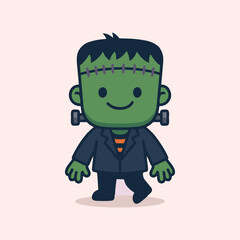 Cute Frankenstein monster Halloween cartoon character © Nicolart Studio