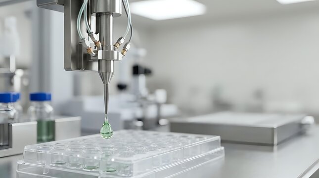 Automated liquid dispensing system in laboratory setting with pipette