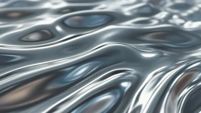なめらかに波打つ銀色の液体金属