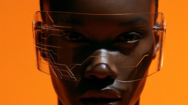 Clear futuristic face with transparent visor