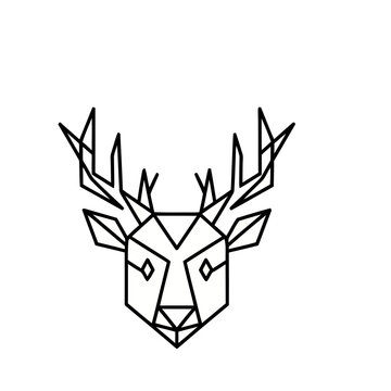 Geometric Deer Head Vector Illustration