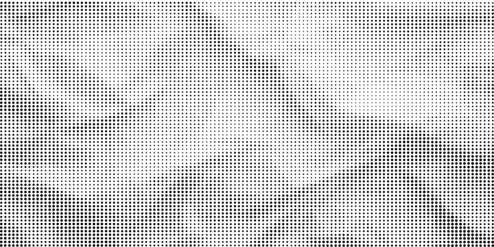 Abstract halftone pattern background with black dots of varying sizes creating a gradient effect, suitable for modern graphic design and artistic textures editable stroke