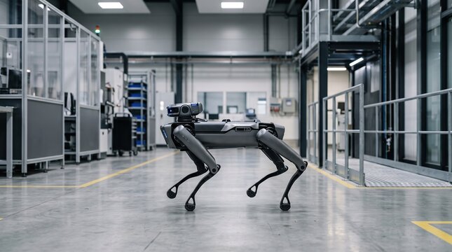 Agile quadruped robots in modern factory
