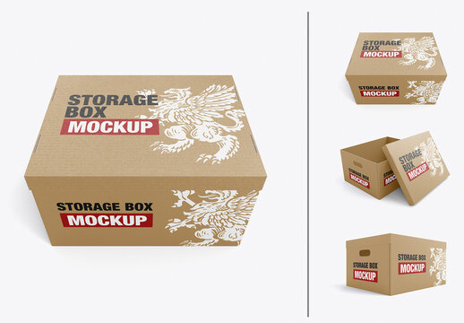 Storage Box Perspective Mockup