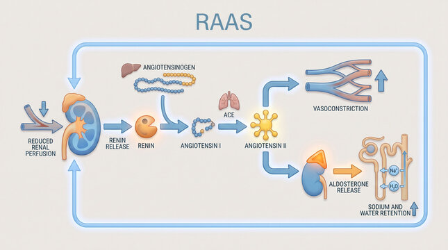 Renin Angiotensin Aldosterone System RAAS Medical Educational Infographic