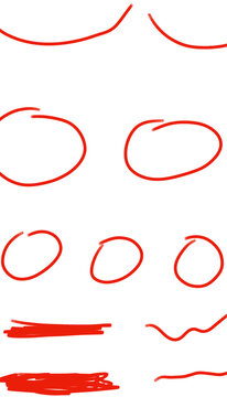 Simple red lines drawn on plain white background