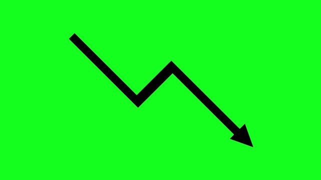 Dynamic minimalist icon illustrating a sharp downward trend, symbolizing financial decline, market instability, and decreasing performance metrics against a vibrant background