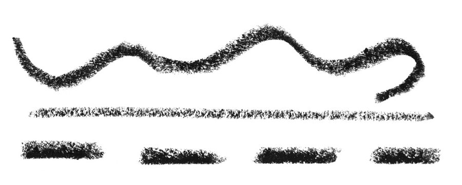 Black charcoal pencil wavy line and dashed strokes drawn by hand on textured paper Background