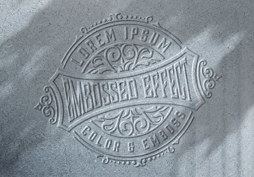 Vintage Paper Deboss Logo Mockup Effect