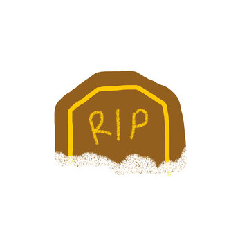 Cute Hand Drawn RIP Gravestone