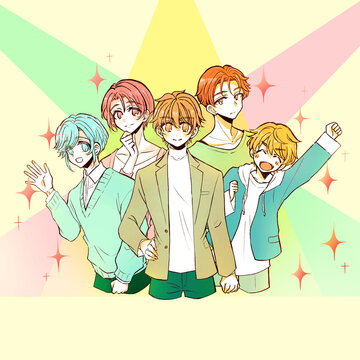 アイドルグループ　5人組　ライト　キラキラ