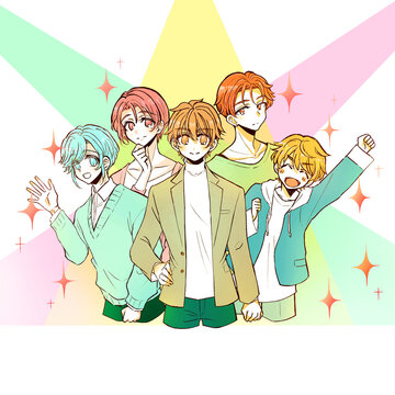 アイドルグループ　5人組　ライト　キラキラ