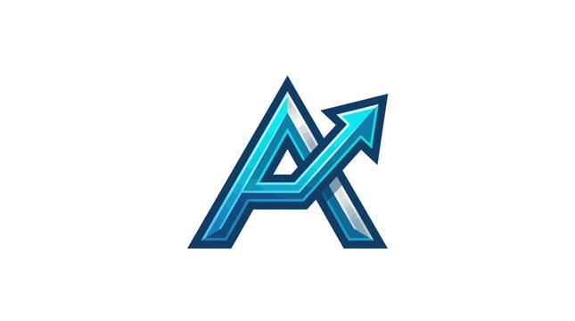 Modern 'A' Logo with Upward Arrow, Isolated on Transparent Background