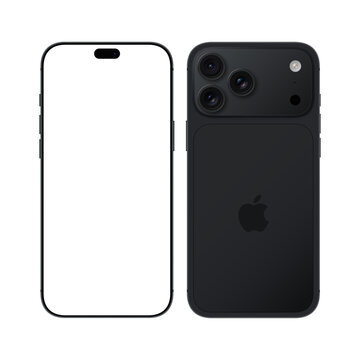 Iphone 18 pro, 18 pro max set mockup. Back and front side of the phone. Mock-up screen iphone. High Quality. Official presentation. Editorial.