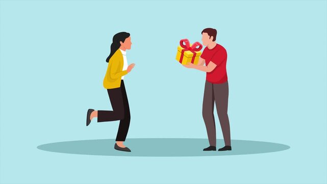 An unexpected moment where a woman is surprised. Unexpected moment concept. Full length Icon animation illustration. High quality&nbsp;4k&nbsp;footage
