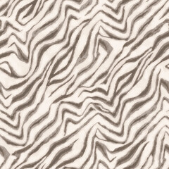 Seamless zebra print pattern, abstract animal skin texture in soft brown and cream tones, stylish organic wavy stripes for fashion textiles, wallpaper, and decorative backgrounds © Creativezone