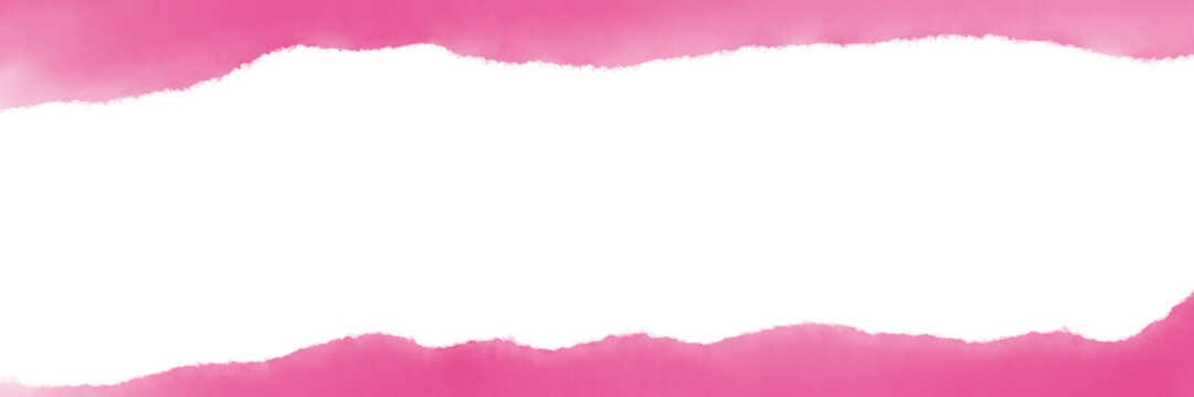 Blurred pink watercolor top and bottom frame border element. PNG design element for elegant soft headers, dreamy banners, and delicate creative compositions.
