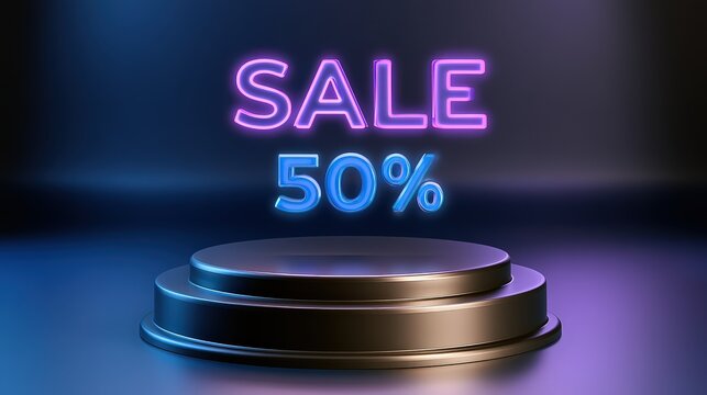 Sale Sign with 50% Discount