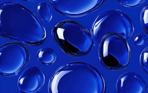 Bubbles: A Close-Up Photograph of Blue Bubbles