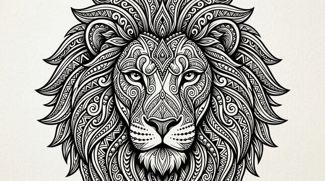 Tribal lion head