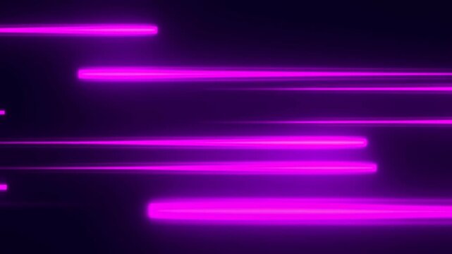 Glowing Purple Light Bars Sliding Horizontally Across Dark Abstract Background