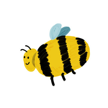 vector illustration of a cute bee