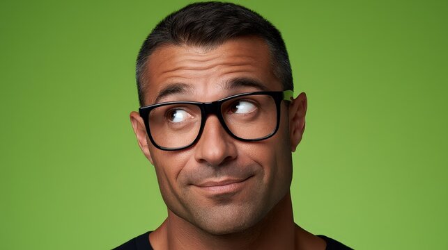 Man with Glasses Making a Face