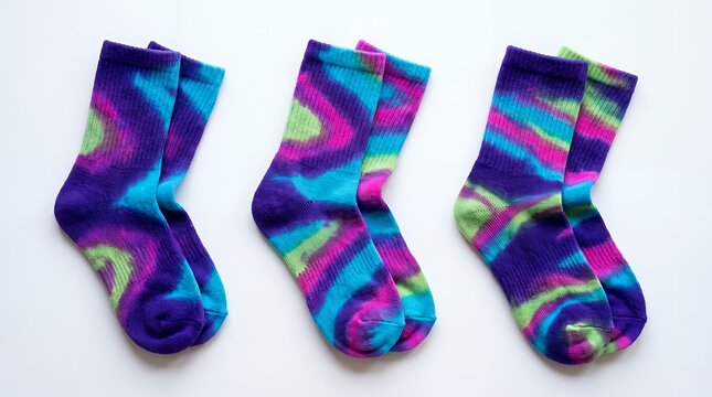 Top View Poisonous Jellyfish Socks Flat Lay White