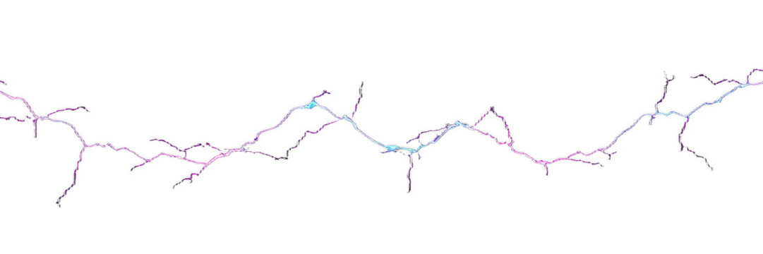 Purple lightning bolt isolated on black background