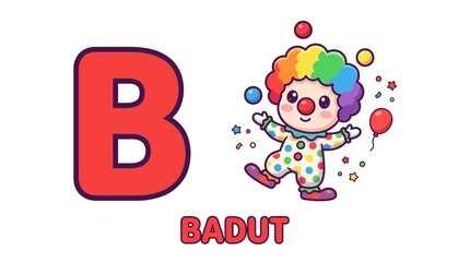 Fototapeta premium Red Letter B with a playful juggling clown