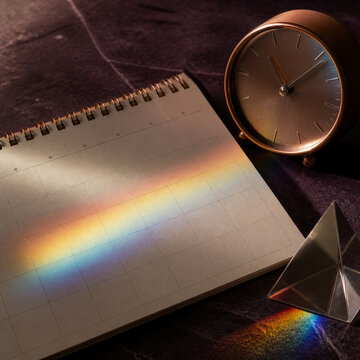 Prism Rainbow Deadline Clock for Time Management Creative Scheduling Business Productivity Milestones Planning and