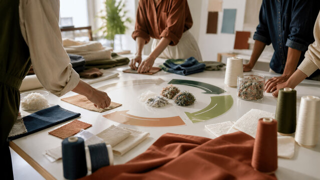 Textile Circularity Table for Sustainable Fashion Material Recycling Fiber Reuse Responsible Sourcing and Circular
