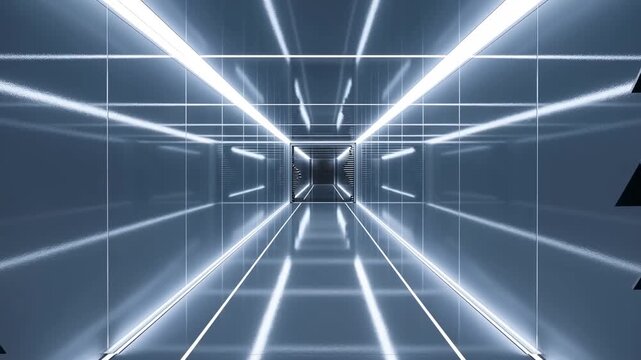 Brushed Metal Panel Surface with Cool Blue Lighting and Dark Lines