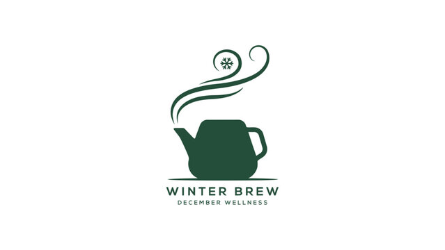 Teapot pours steam shaped like a snowflake for a cozy winter beverage.