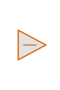 Outlined play button ghost triangle. Isolated transparent PNG UI icon overlay for Photoshop and video.