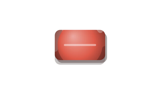 3D floating button bevel shadow depth. Isolated transparent PNG UI icon overlay for Photoshop and video.