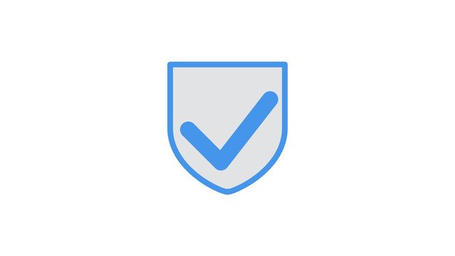 Outlined ghost shield check mark icon. Isolated transparent PNG UI icon overlay for Photoshop and video.