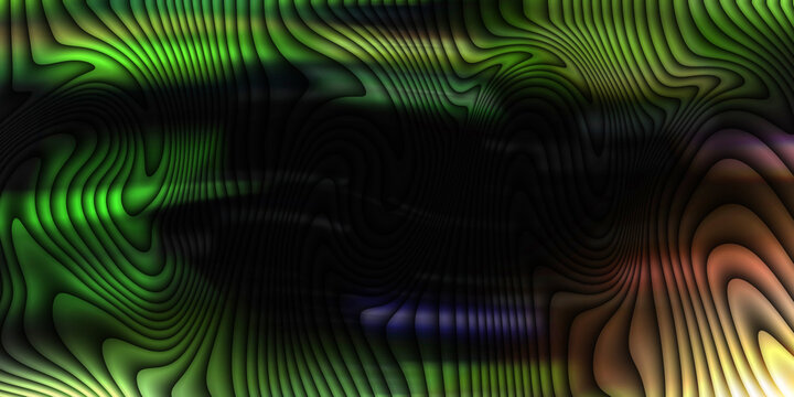 Swirling distorted waves in green and black create a mesmerizing liquid metal effect for creative arts.