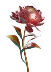 Naklejka premium PNG Elegant glass flower illustration.