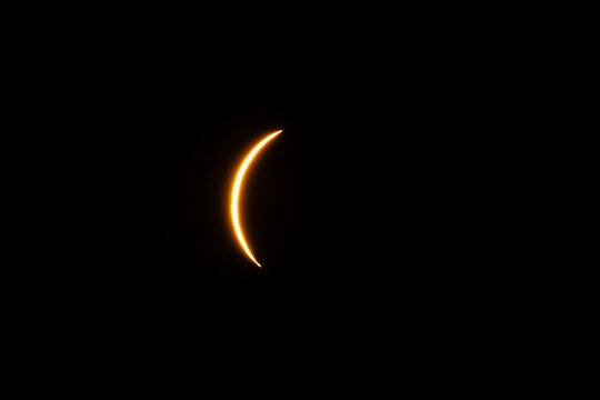 Different phases of the total solar eclipse that was seen in August 2026 in Asturias, a province of Spain
